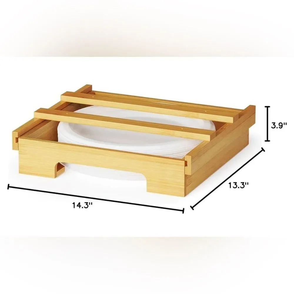 Bamboo‎ Plate Dispenser for Kitchen